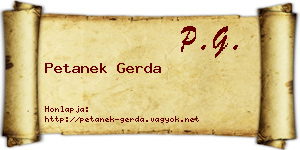 Petanek Gerda névjegykártya